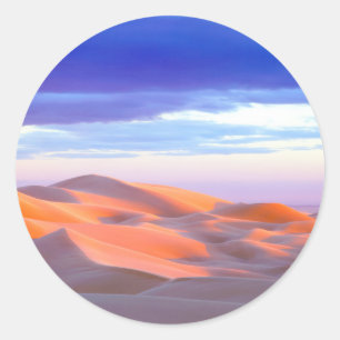Sticker Rond Dunes de Glamis au coucher du soleil