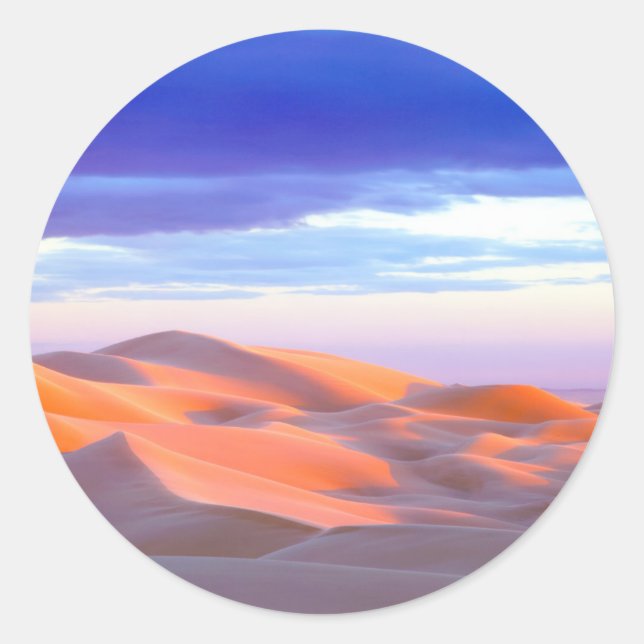 Sticker Rond Dunes de Glamis au coucher du soleil (Devant)