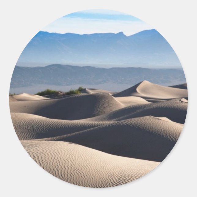 Sticker Rond Dunes de sable plat Mesquite (Devant)
