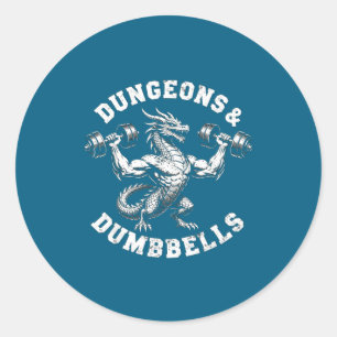 Sticker Rond Dungeons Dumbbells Gym Workout Fantastique