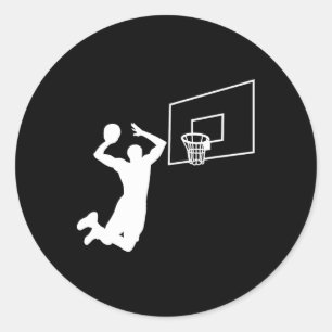 Sticker Rond Dunk Bysketbyll joueur Slam Dunk Byller Bysketbyll