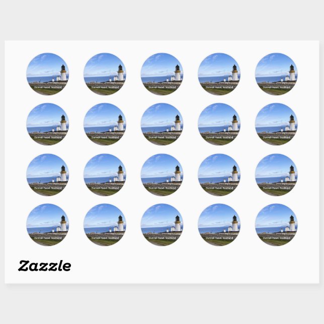 Sticker Rond Dunnet Head, Écosse, (Feuille)