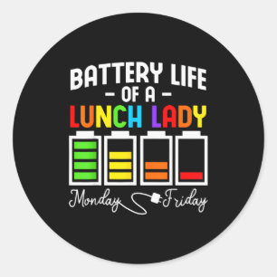 Sticker Rond Durée de vie de la batterie d'une dame de cantine
