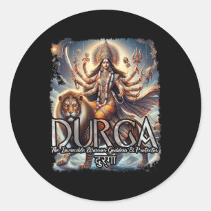 Sticker Rond Durga Goddess War Mythologie hindoue Devi Shakti