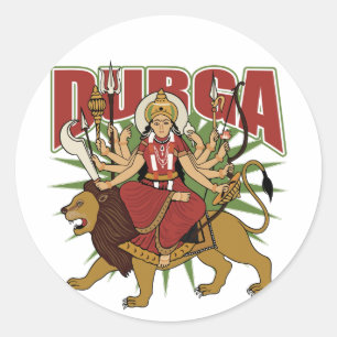 Sticker Rond Durga hindou