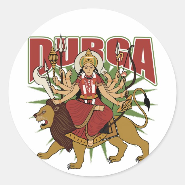 Sticker Rond Durga hindou (Devant)
