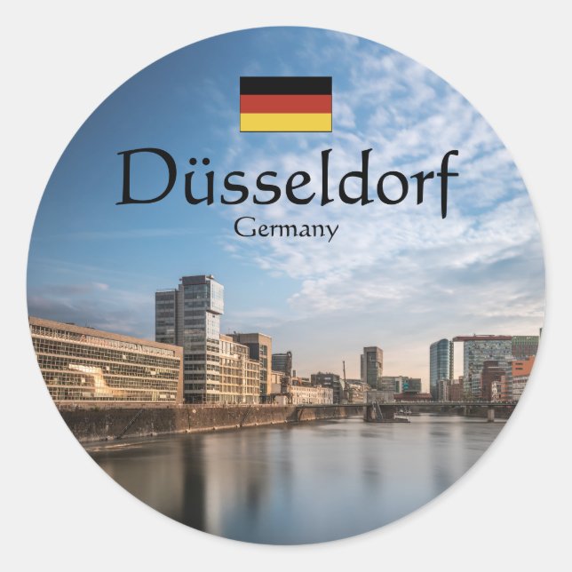 Sticker Rond Dusseldorf Allemagne (Devant)