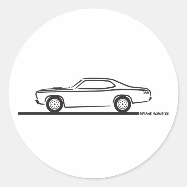 Sticker Rond Duster Plymouth 1971 (Devant)