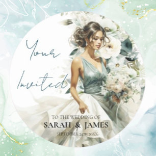 Sticker Rond Dusty Blue Eucalyptus Mariage de verdure