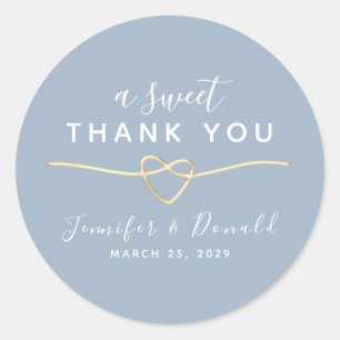 Sticker Rond Dusty Blue Un doux Mariage Merci