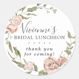 Sticker Rond Dusty rose Floral Bridal Merci
