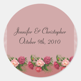 Sticker Rond Dusty Rose Mariage