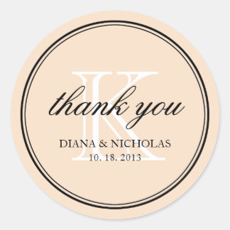 Sticker Rond Dusty rose personnalisée Merci faveur de mariage
