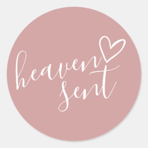 Sticker Rond Dusty Rose rose Ciel envoyé Baby shower