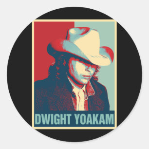 Sticker Rond Dwight Yoakam Retro Hope Style Cadeau Pour Fans.pn