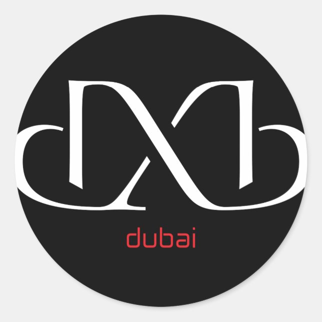 Sticker Rond DXB Dubaï (Devant)