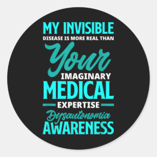 Sticker Rond Dysautonomia Guerrier Pots Guerrier Dysautonomia A