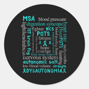 Sticker Rond Dysautonomia Sensibilisation Mois dysautonome pati