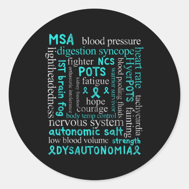 Sticker Rond Dysautonomia Sensibilisation Mois dysautonome pati (Devant)