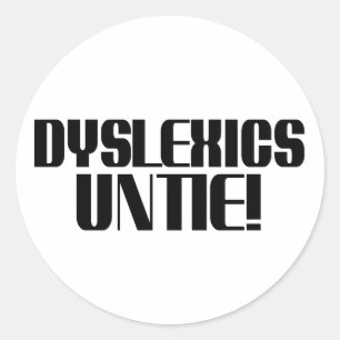 Sticker Rond Dyslexics Délier la feuille d'autocollant