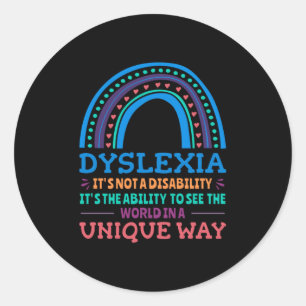 Sticker Rond Dyslexie Sensibilisation Dyslexique