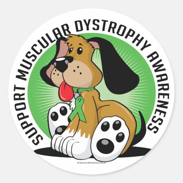 Sticker Rond Dystrophie musculaire Chien (Devant)