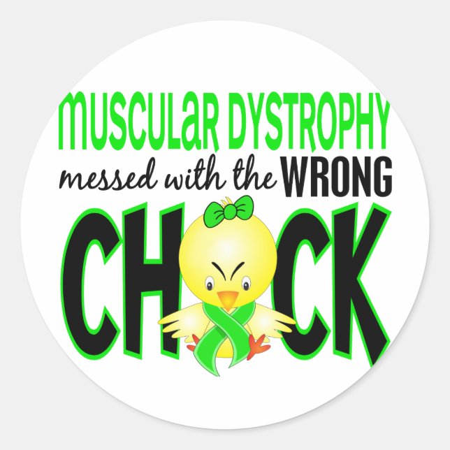 Sticker Rond Dystrophie Musculaire Empoisonnée Avec Le Mauvais  (Devant)