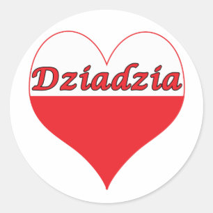 Sticker Rond Dziadzia Coeur polonais
