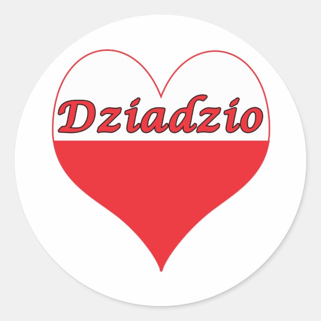 Sticker Rond Dziadzio Coeur polonais (Devant)
