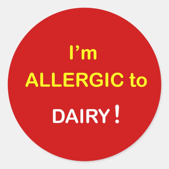 Sticker Rond e8 - Je suis allergique - LAIRY. (Devant)
