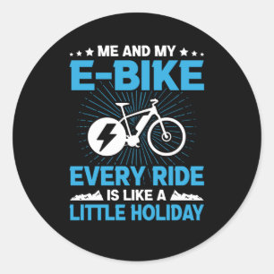 Sticker Rond E-Bike Chaque Ride Petits Cyclistes Électriques De