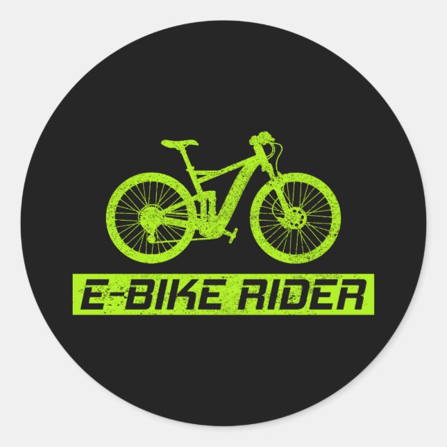 Sticker Rond E-Bike Electric-Bike E-Cyclist Bicycling  (Devant)