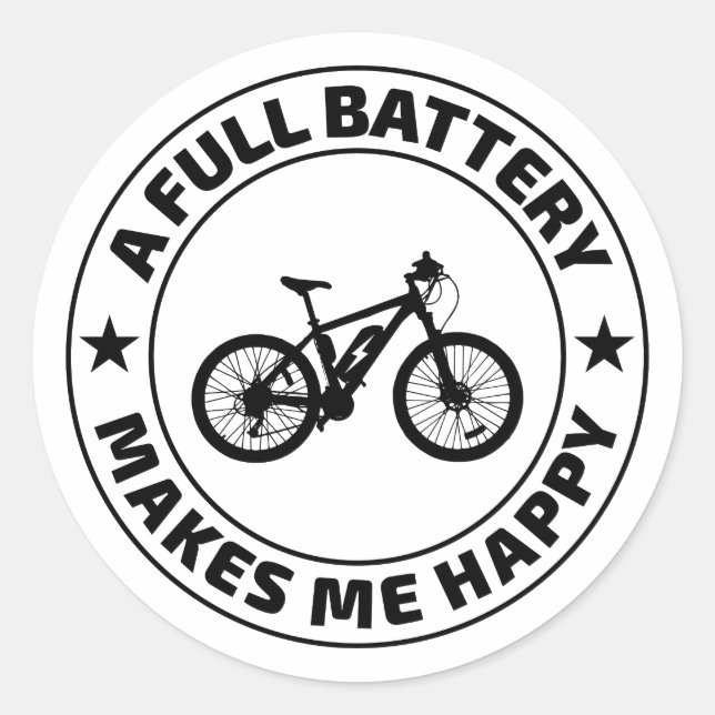 Sticker Rond E-Bike Electric-Bike E-Cyclist Bicycling  (Devant)