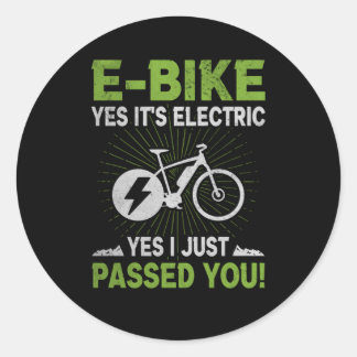 Sticker Rond E-Bike Electric Vous A Passé Electrorad Cyclist