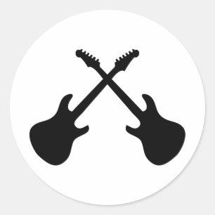 Sticker Rond E Guitares croisées