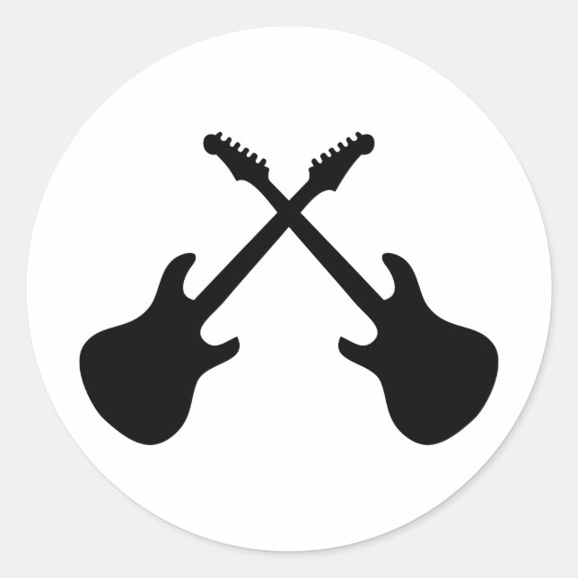 Sticker Rond E Guitares croisées (Devant)