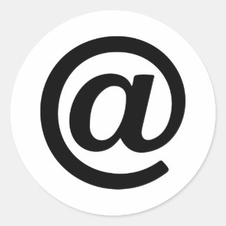 Sticker Rond E-mail à la silhouette du panneau