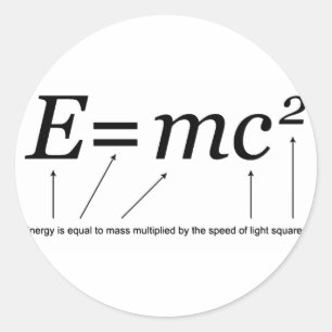 Sticker Rond E=MC2 Théorie de la relativité d'Einstein