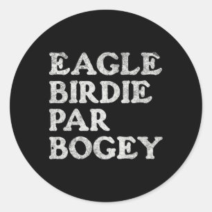 Sticker Rond Eagle Birdie Par Bogey Funny Golf
