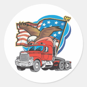 Sticker Rond Eagle de camionnage