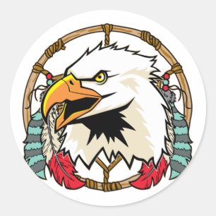Sticker Rond Eagle Dreamcatcher