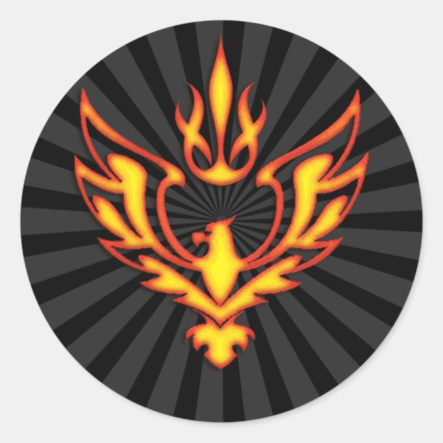 STICKER ROND EAGLE ET FLAMME (Devant)