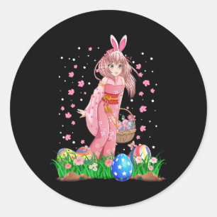 Sticker Rond Ears Bunny de Pâques Kawaii Anime japonaise Manga