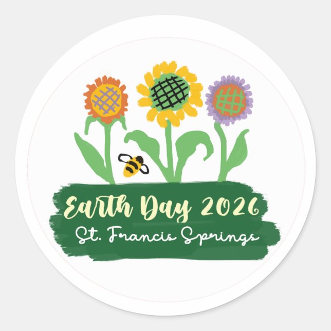 Sticker Rond Earth Day 2026 (Devant)