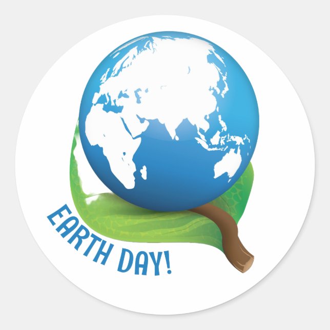 Sticker Rond Earth Day Sticker, Earth (Devant)