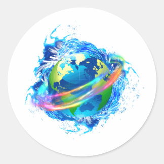 Sticker Rond Earth & Water
