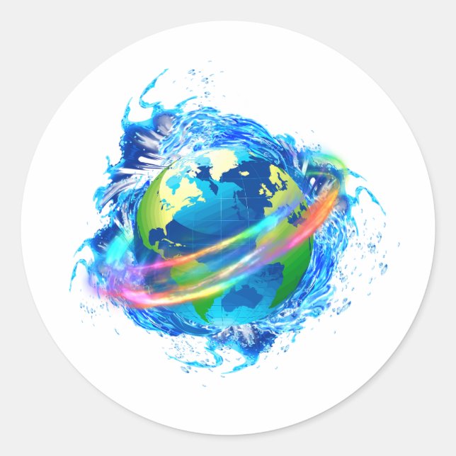 Sticker Rond Earth & Water (Devant)