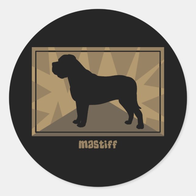Sticker Rond Earthy Mastiff (Devant)