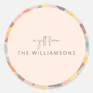 Sticker Rond Earthy Taupe Yellow Fall Cadeau De Nom Personnalis