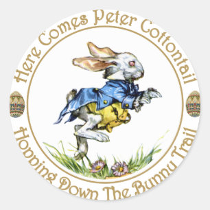 Sticker Rond Easster - vient ici le lapin de Peter